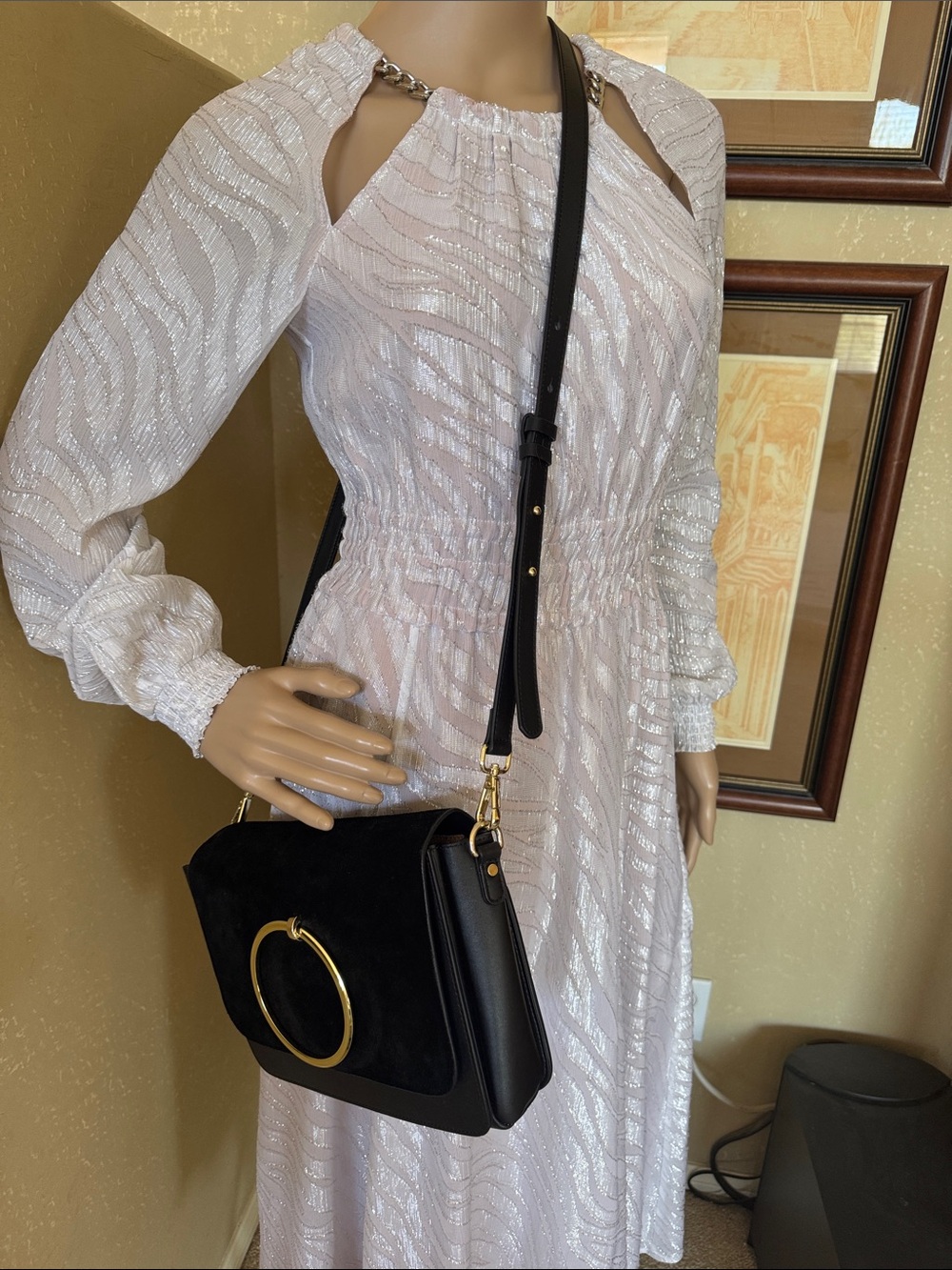 Nordstrom Women’s Black Leather Crossbody Bag Purse